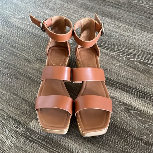 Emerson Fry Clog Low Sandals Women’s Size 8.5 Tuckernuck Cognac Leather Brown - Picture 2 of 6